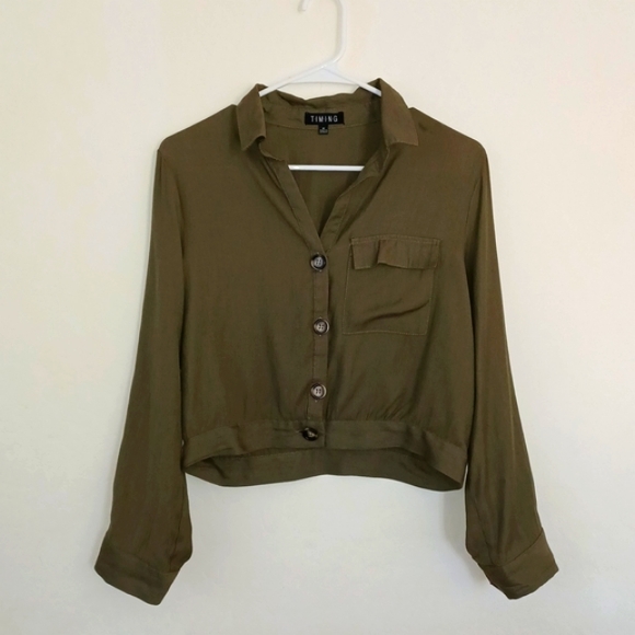 Timing Tops Timing Green Blouse Poshmark